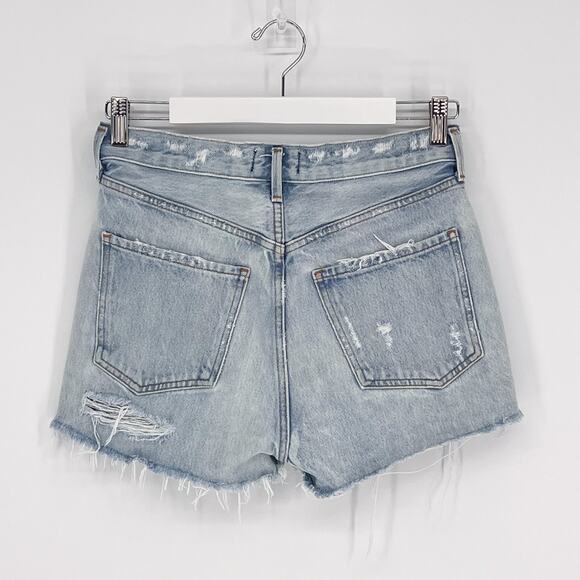 AGOLDE Jaden High Rise Cutoff Denim Shorts Women’s Size 26 Broken Distressed - Picture 6 of 6